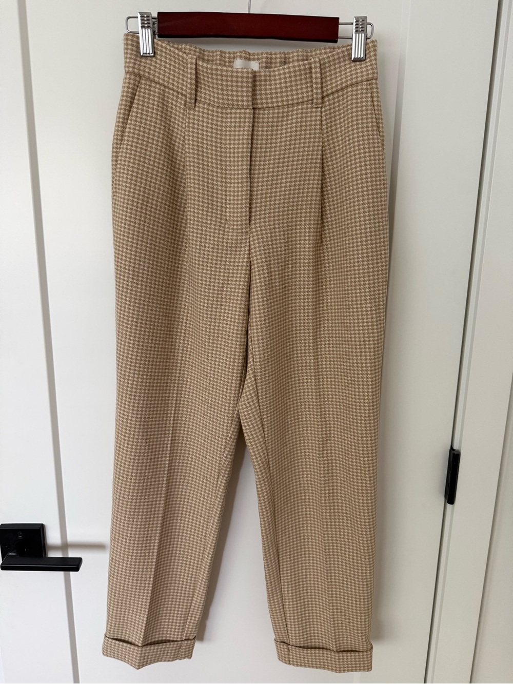 Wilfred Beige Houndstooth Tailored Trousers